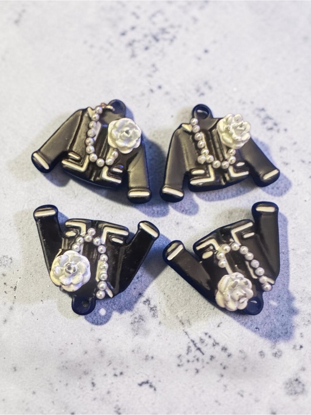 Black Jacket Charms (Set of 4) Crafting/ Jewelry Making